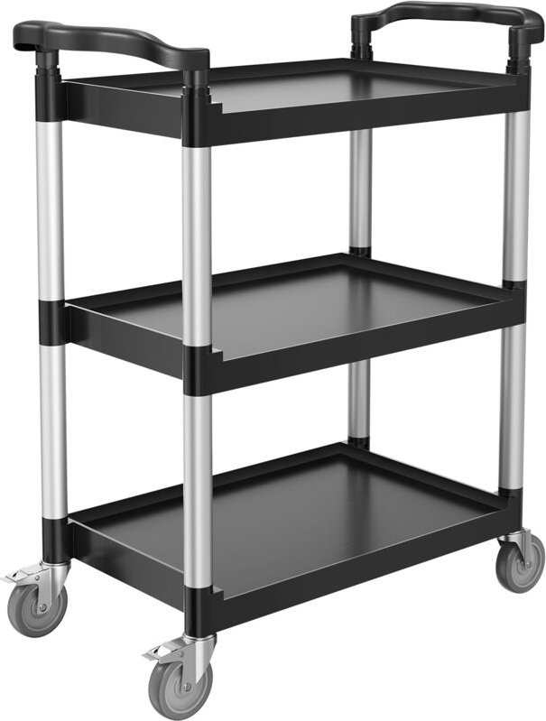 Mophorn - Universalwagen, 136 kg Belastbarkeit, 3-stufiger Kunststoffwagen mit 360° drehbaren Rollen (2 mit Bremse), 880...