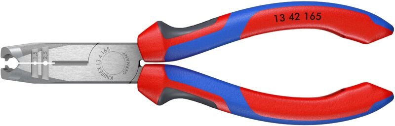 Knipex - 13 42 165 Abmantelungszange mit Mehrkomponenten-Hüllen schwarz atramentiert 165 mm