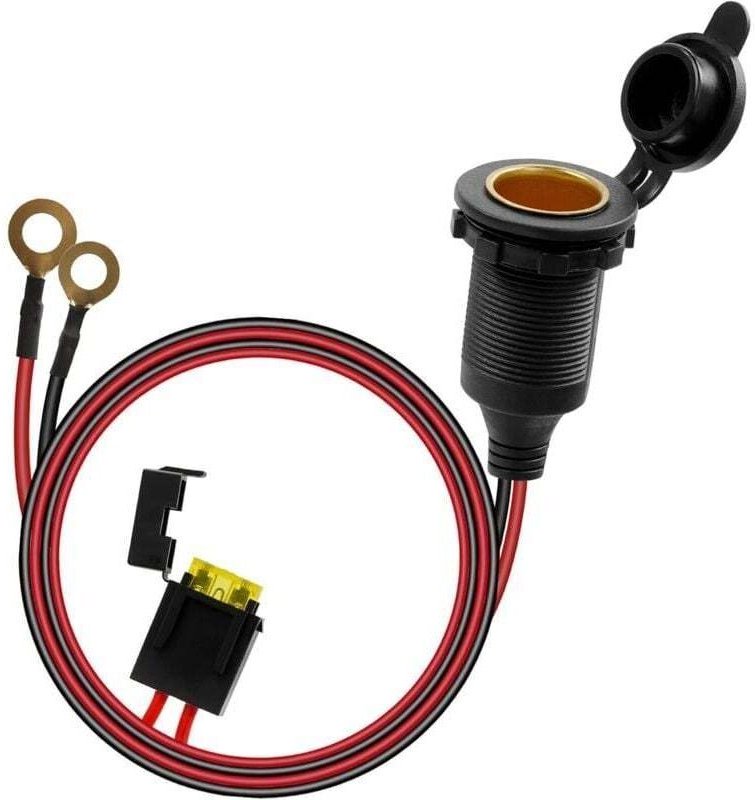 Zigarettenanzünderbuchse, wasserdichter 12V-24V-Zigarettenanzünderstecker für Boot, Motorrad, Auto, 1 m 14 AWG Zigarette...