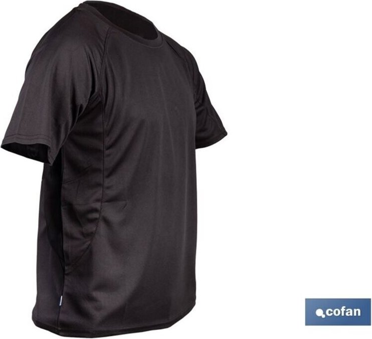 Schwarzes, atmungsaktives Pilote-T-Shirt, 160 g/m², Größe XL