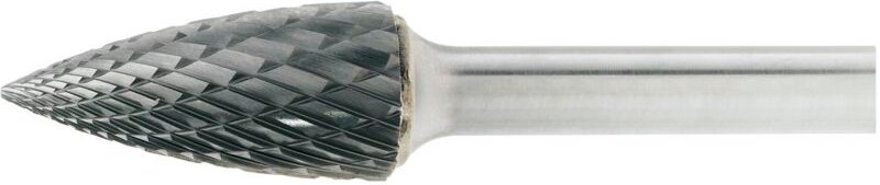 LUKAS HM-Frässtift Form G Spitzbogen Kopf ø 10 mm Länge 20 mm Zahnung 4 Inox