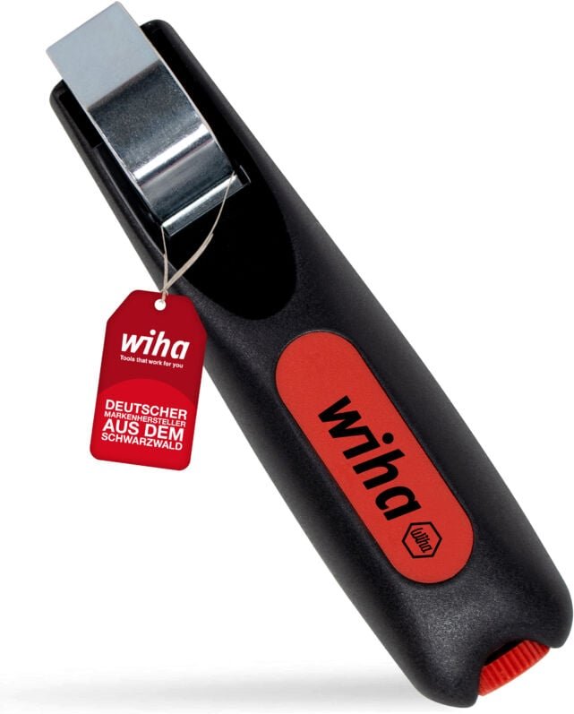 Wiha - Abmantelungswerkzeug 130mm i mit selbstdrehender Schleppklinge für Rundkabel i Universal-Abmantelungswerkzeug i E...