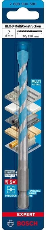 Bosch - Professional Expert HEX-9 MultiConstruction Bohrer, 7 x 90 x 150 mm (2608900580)