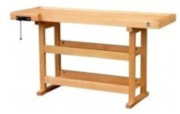 Werkbank aus Schreinerholz L:1,50m + 1 Presse 13148c - Outifrance