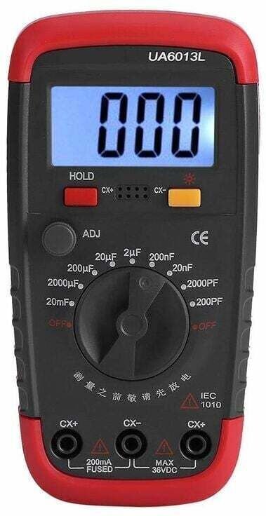 Professionelles Kapazitätsmessgerät, digitaler Kondensatortester 0,1 pF – 20000 µF mit LCD-Hintergrundbeleuchtung und Sc...