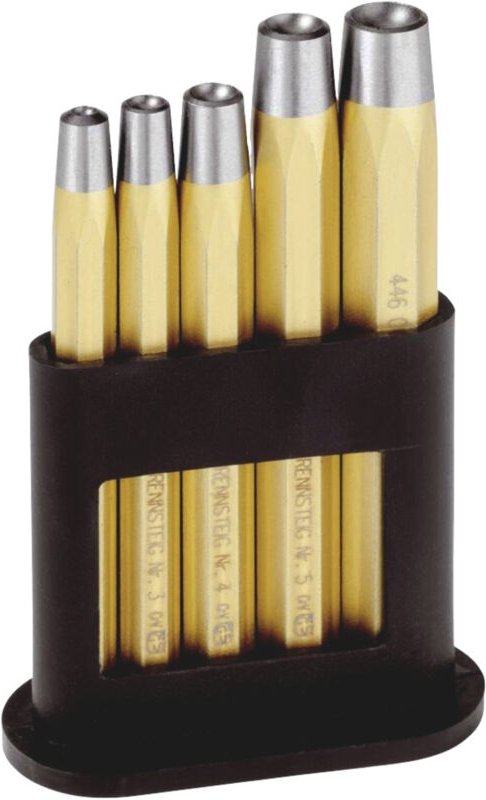 Nietkopfsetzersatz din 6435 5-teilig Niet-Ø 2 - 6 mm