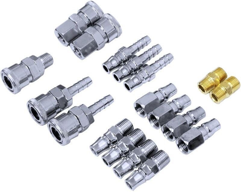 Satz mit 18 Luftkompressor-Anschlüssen – Schnellkupplungen – Pneumatik-Anschlüsse – Schnellkupplung für Luftschläuche