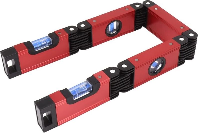 Klappbare Wasserwaage, 5-teilige magnetische Mehrwinkel-Wasserwaage mit 4 Libellen (45°, 90°, 180°), multifunktionales M...