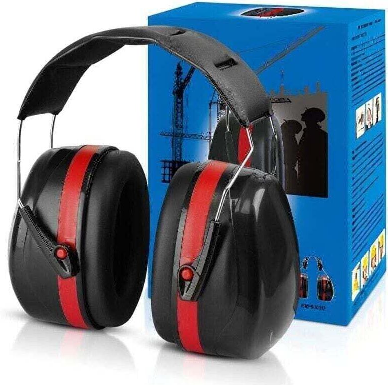 Casque Anti Bruit Pliable Réglable avec Atténuation SNR 34dB Protection Auditive Confort Adulte pour Milieu Bruyant Roug...