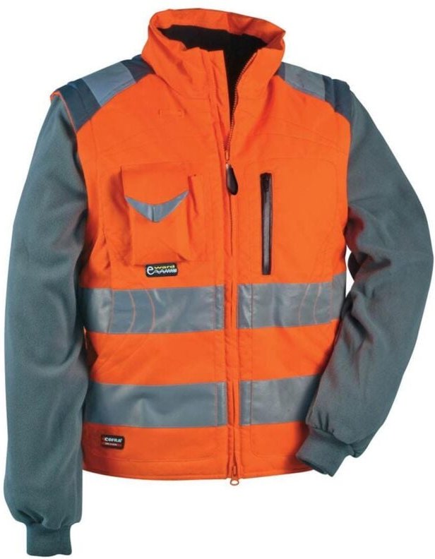 Thumbnail - Cofra 2 in 1 Warnschutzjacke mit Fleeceärmel orange 48