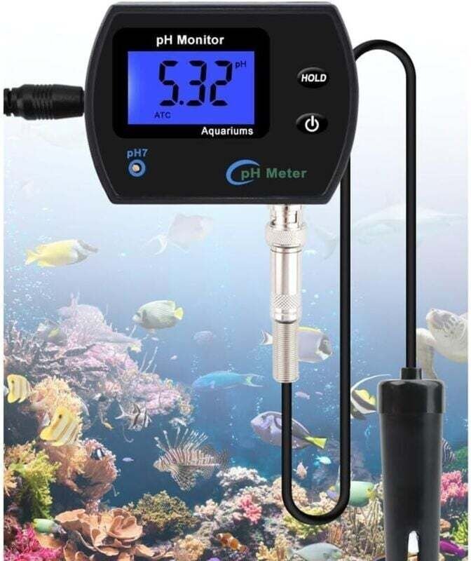 pH-Meter – Wasserqualitätsmonitor mit LCD-Bildschirm und BNC-Anschluss für Aquarien und Hydrokultur (Me) XXW