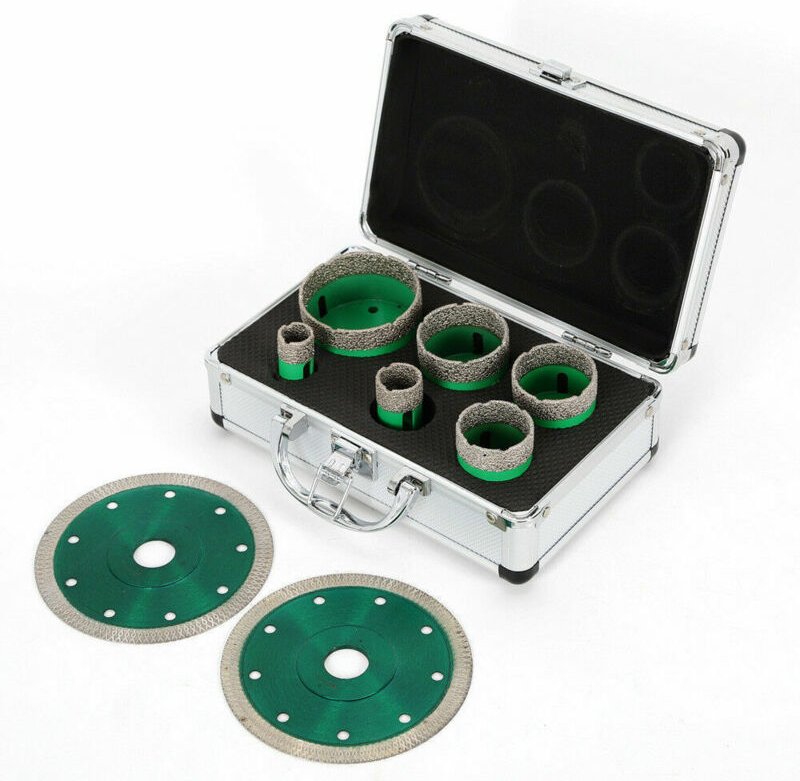 6tlg. 20-68mm Winkelschleifer Fliesen Bohrer Diamantbohrer Dosenbohrer Bohrkrone Keramik Fliesen Set Trennscheibe Set