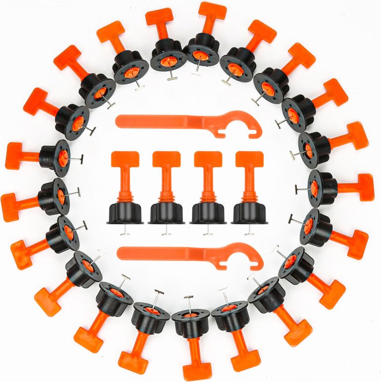 Randaco 220 Stück Fliesen Nivelliersystem Kit Wiederverwendbar Fliesen Nivellierer Set Verstellbar Fliesen Abstandshalte...