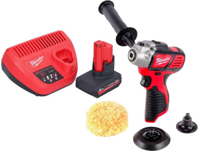 Milwaukee M12 BPS-501 Akku Polierer 12 V + 1x Akku 5,0 Ah + Ladegerät