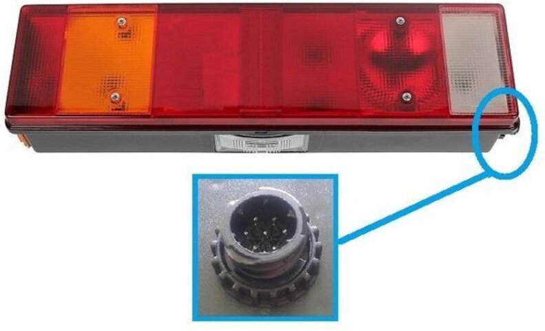 Rücklicht links DAF XF CF, MAN TGA TGS Renault Midlum Premium Kerax Magnum 5001847586 mit runder AMP-Buchse 1993-2005