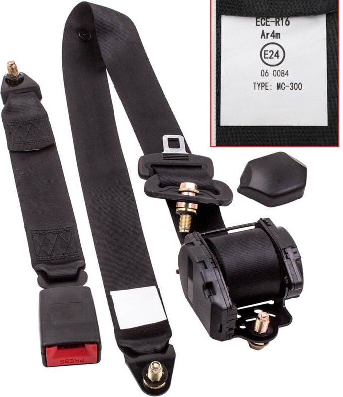 BFO - Automatikgurt Sicherheitsgurt 3-Punkt 3 Meter Universal Gurtpeitsche Beckengurt