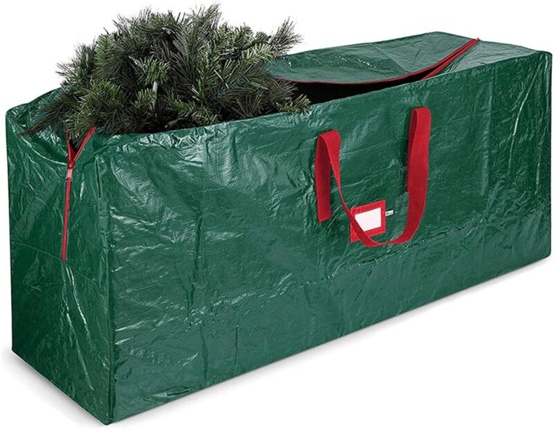 Artificial Christmas Tree Storage Bag, Garden Garbage Trash Bag Anti-UV Waterproof Large Zippered Bag with Carry Handles...
