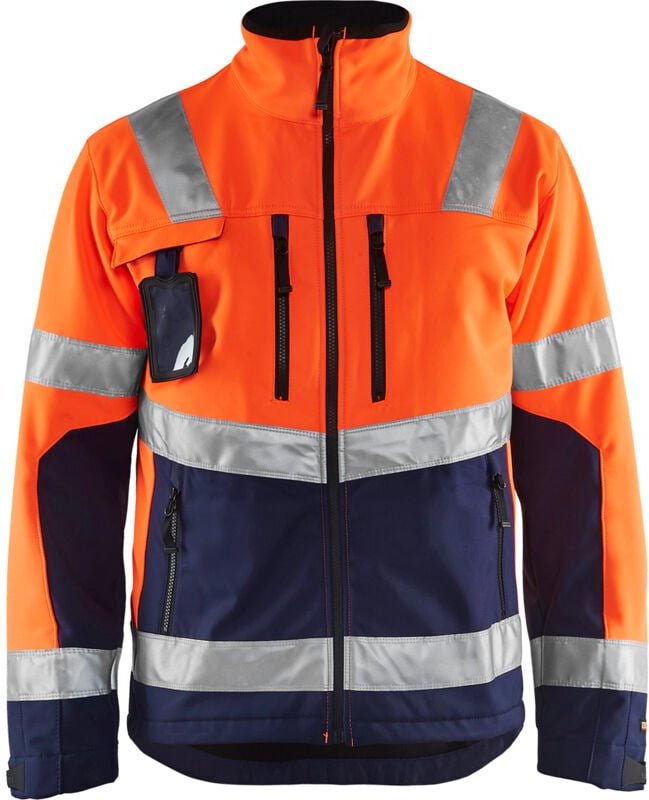 Arbeitssoftshelljacke Hochsichtbarkeit 4900 - Neonorange/Marine 4XL