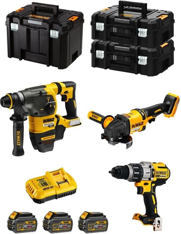 Dewalt - Kit FVK381T3HD-QW 54V/18V (DCH333 + DCD996 + DCG418 + 3 x 6,0 Ah + DCB118 + 2 x tstak ii + tstak vi)