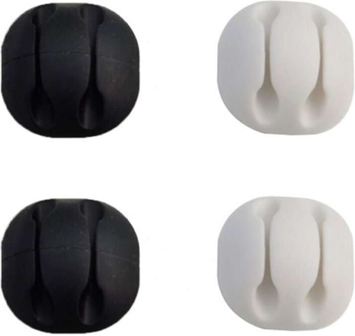 O91 - 4er-Pack Kabel-Organizer-Clips mit 2 Schlitzen und selbstklebend 9&1