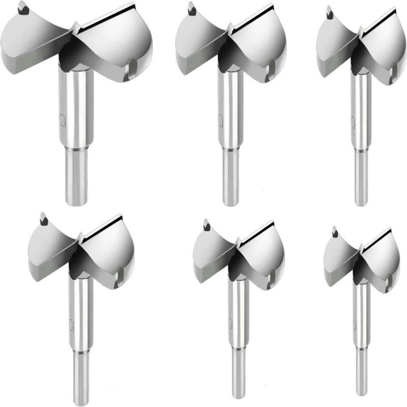 Ersandy - 6 Stück Holzbohrer, Hartmetall-Holzfräser, Durchmesser 30/35/40/45/50/60 mm, Bohrer zum Stanzen von Holzproduk...