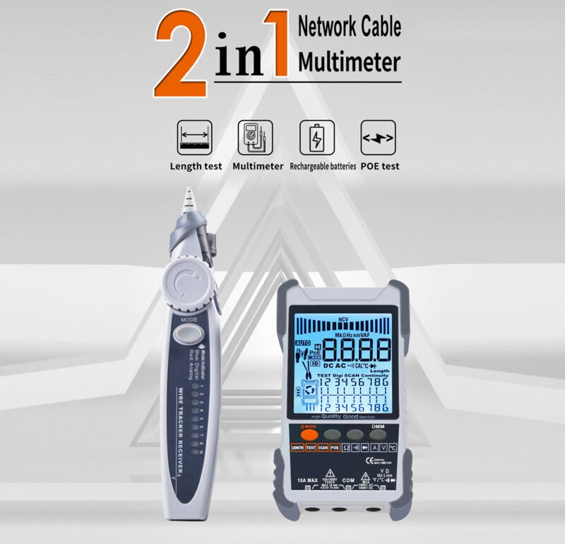 Decdeal ET618 Handheld tragbarer Netzwerkkabel -Tester mit LCD -Anzeigeanaloga Digitales Suchpoe -Test -Paarungsempfindl...