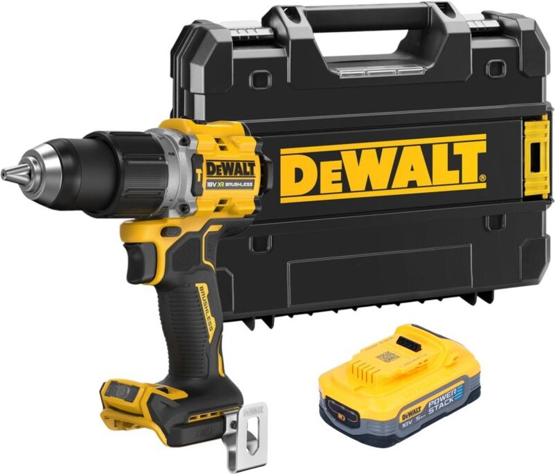 DeWalt DCD 805 NT Akku Schlagbohrschrauber 18 V 90 Nm Brushless + 1x Powerstack Akku 5,0 Ah + TSTAK - ohne Ladegerät