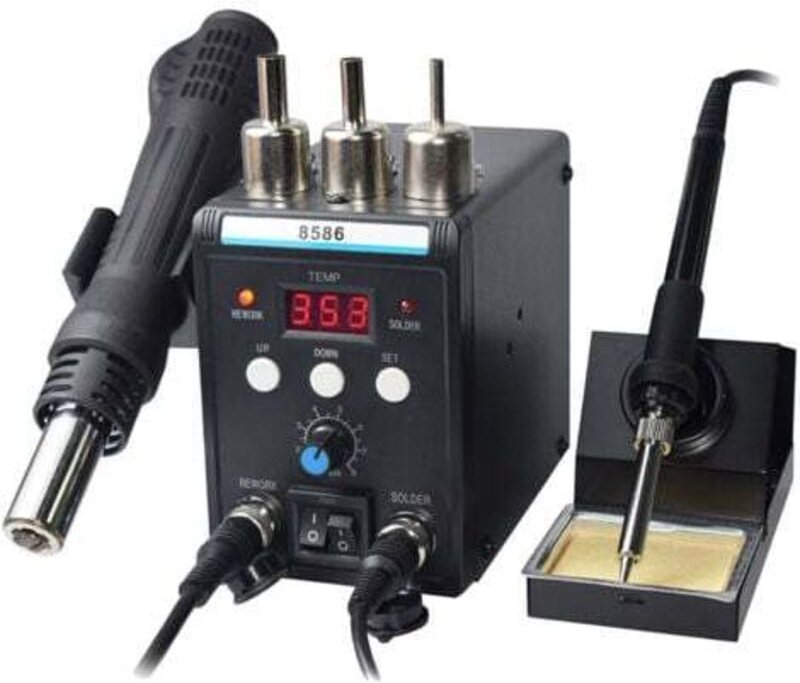 Ej.Life Heißluft-Nacharbeitsstation, Lötkolbenstation mit Digitalanzeige für elektronische Reparaturen (EU-Stecker 220 v...