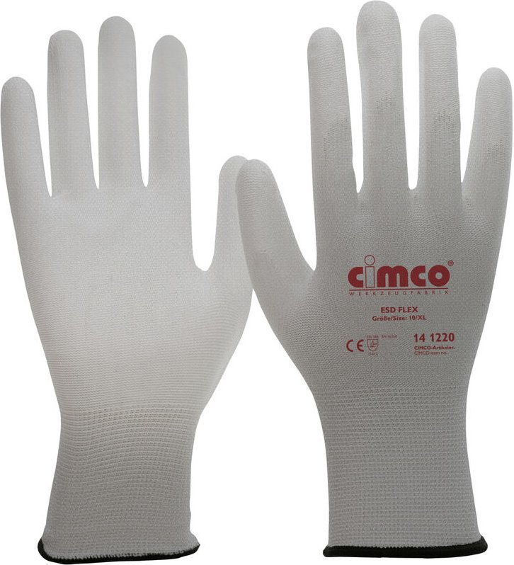 Thumbnail - Cimco 141218 ESD Flex grau Nylon Antistatikhandschuh Größe (Handschuhe): 8, M 1 Paar