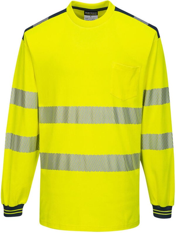 Pw3 Hochsichtbarkeits-T-Shirt Ml Farbe: Gelb/Navy Größe 5XL - Portwest