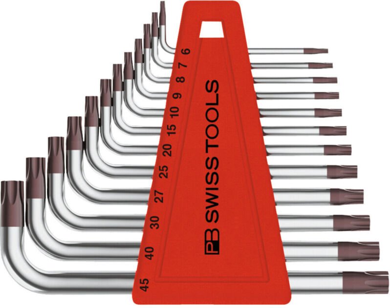 Pb Swiss Tools - Winkelschraubendreher-Satz, für Torx, verchromt, 12-teilig