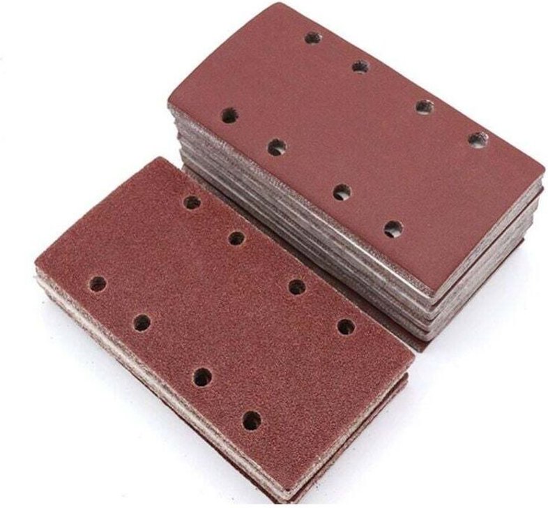 120 rechteckige Schleifblätter, Schleifpapier für Schleifmaschinen 93 x 185 mm, 8-Loch-Klett-Schleifpads, verschiedene K...