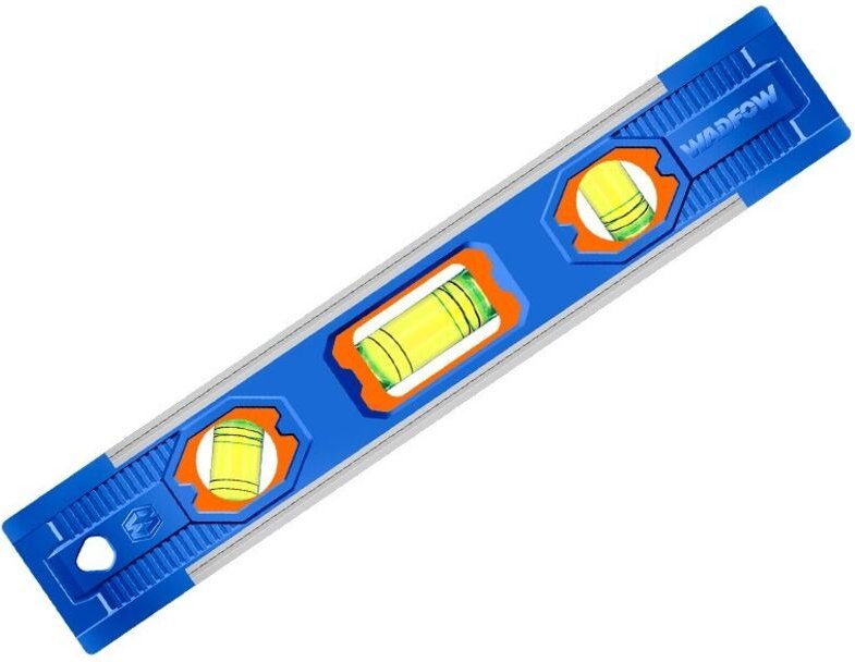 WADFOW 225 mm Mini-Industrie-Wasserwaage, 3 Libellen, magnetisch, Aluminium und ABS