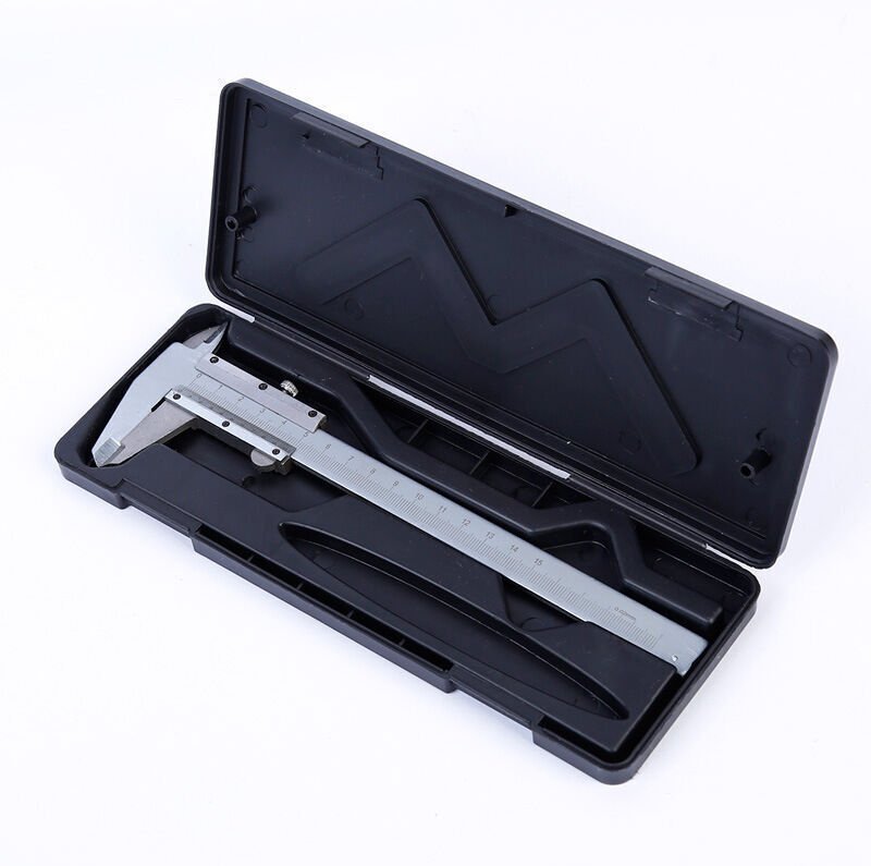 Messschieber, 150 mm / 0,02 mm analoger Nonius-Messschieber aus Edelstahl, hochpräzises Mikrometer mit Tiefenmessung