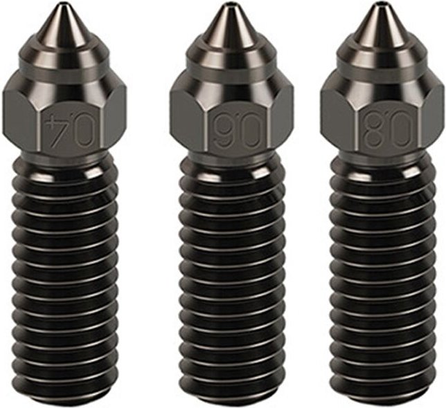 3-teiliges K1-Düsenset aus gehärtetem Stahl, 600 mm/s, Hochgeschwindigkeitsdruck für / Max – 3D-Drucker, Schwarz, 0,4/0,...