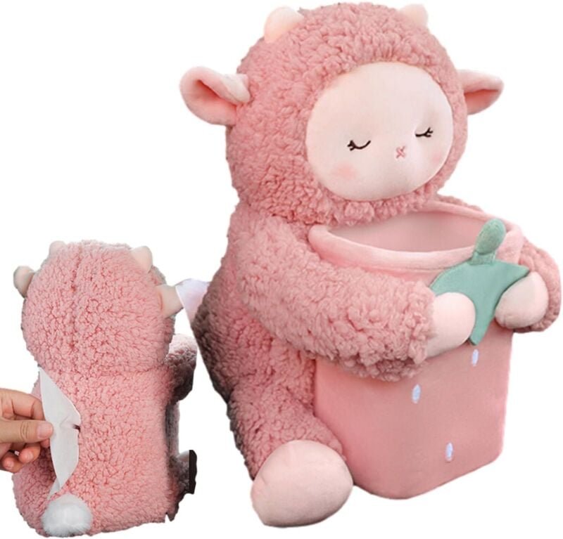 Taschentuchbox-Halter fürs Auto, 2-in-1-Mülleimer mit niedlichem Tiermotiv, bequemer Müllkorb fürs Auto, lustiger Aufbew...