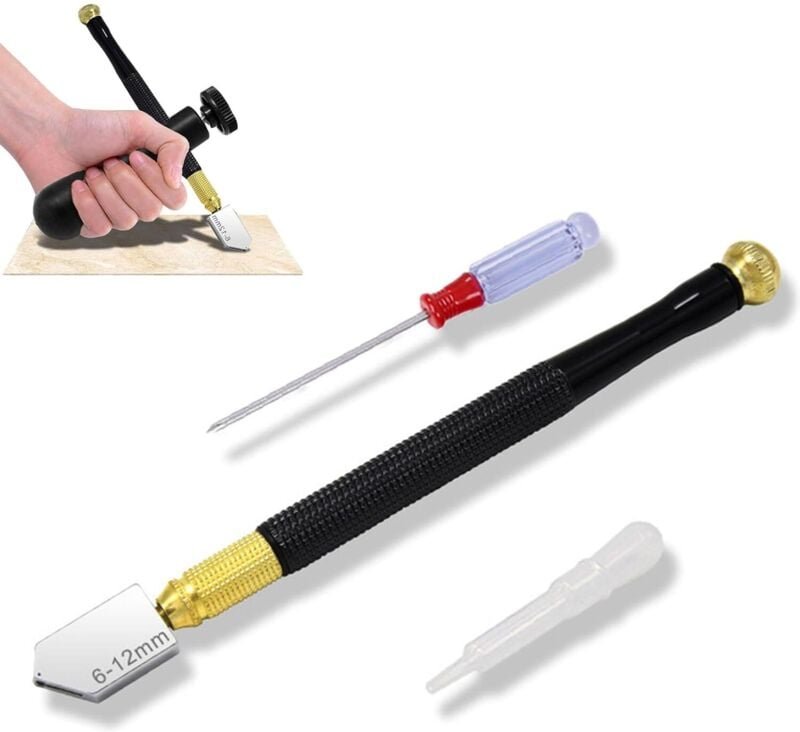 Professioneller Glasschneider, Glasschneidewerkzeug, professioneller Diamant-Glasschneider aus Metalllegierung, 6 mm - 1...