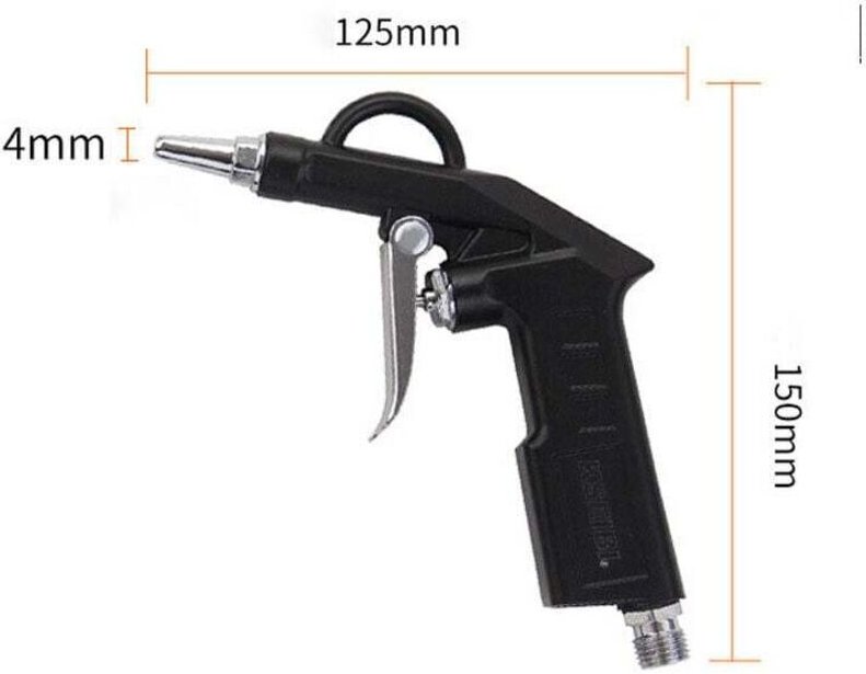 Vtizikl Pistolet à air comprimé 1/4 pour compresseur d'air max. 6 bar – Buse Ø 4 mm – Buse courte 25 mm – Outil de netto...
