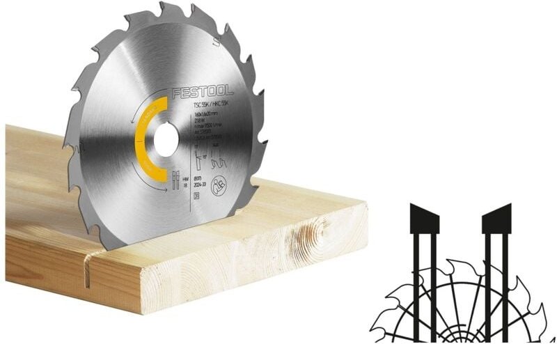 Festool Kreissägeblatt WOOD STANDARD HW 160x1,6x20 W18