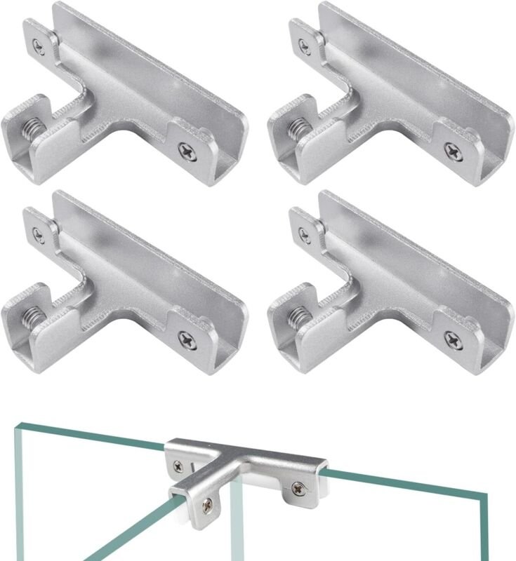 Lntyq Stück 11,5 mm Glasklemme, Glasklammern aus Aluminiumlegierung, verstellbare Glasklemmhalter, Glasbefestigungsklamm...