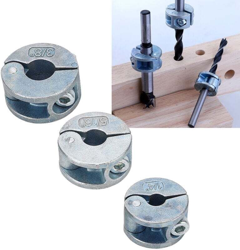 Satz mit 3 Bohrtiefenanschlagringen aus Zinklegierung mit offenem Innensechskantschlüssel