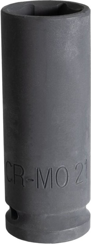 Schwarzer Kraft-Steckschlüsseleinsatz 1/2" 6-kant lang 21 mm