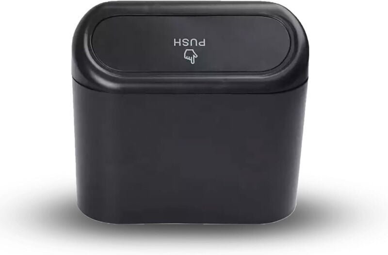 1er-Pack Auto-Mülleimer, niedlicher Auto-Mülleimer, kleiner Auto-Mülleimer für Auto, Schlafzimmer und Büro (schwarz, 15,...