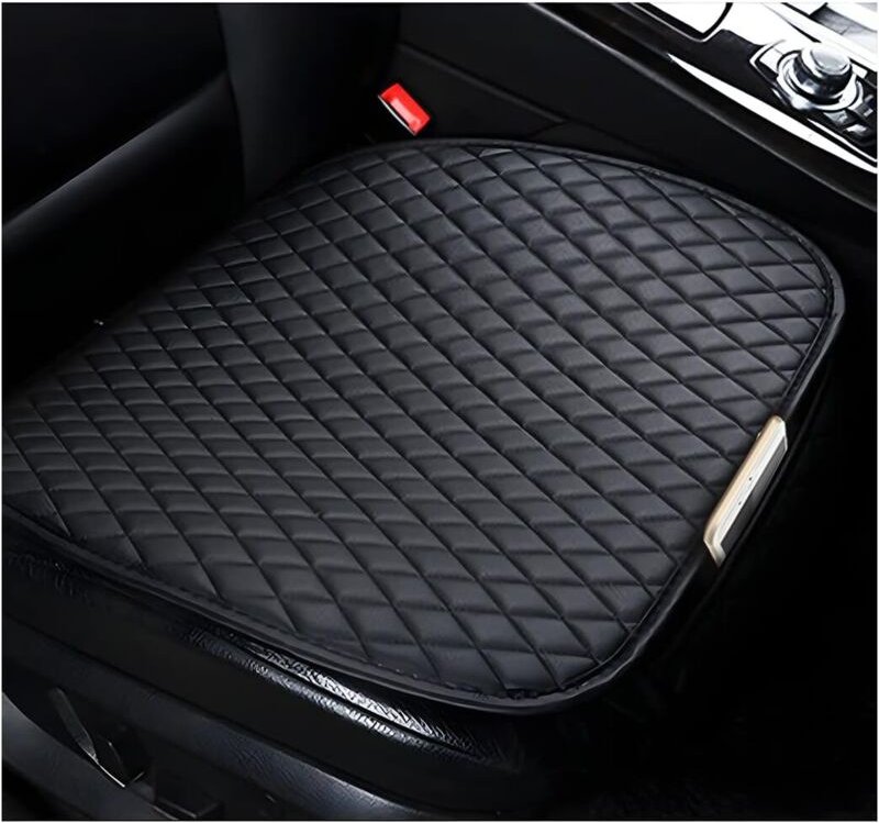 2-teiliges Autositzkissen, Autositzkissen aus PU-Leder, Autositzbezug, superweicher, bequemer Autositzschutz für vorne, ...