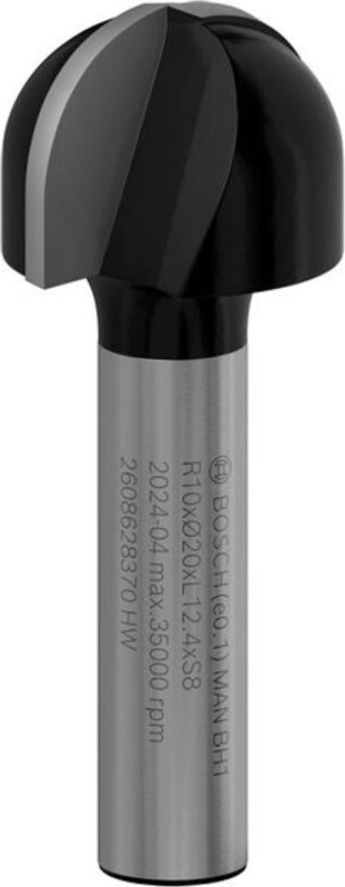 Pro Hohlkehlfräser, 8 mm, R1 10 mm, d 20 mm, l 12,4 mm, g 46 mm - Bosch