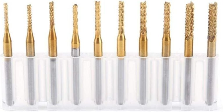 10 stücke Schaftfräser 1,5mm-3,175mm Titan Wolframkarbid Fräser Bohren Fräser Schneidwerkzeuge
