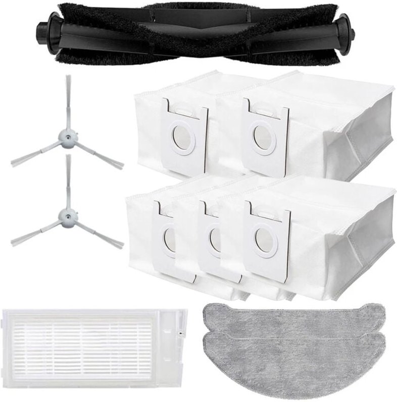 Hepa-Filter Seitenbürsten Mopptuch Staubbeutel für Xclea H30 Plus Roboter