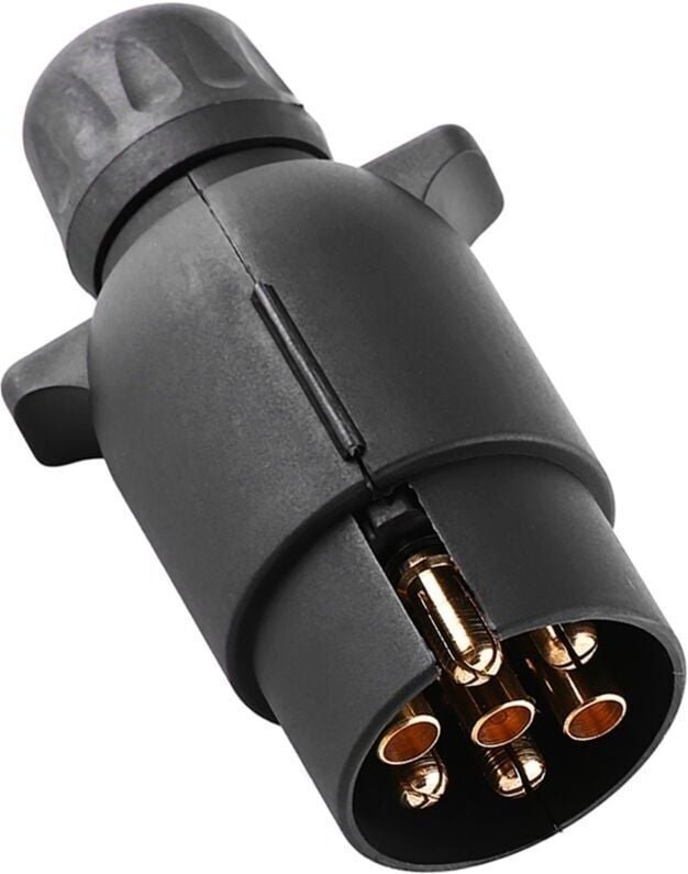 Anhängerstecker-Adapter, 12V 7-poliger Anhängerstecker, 7-poliger N-Stecker, Kunststoff-Verkabelungsadapter, Schwarz