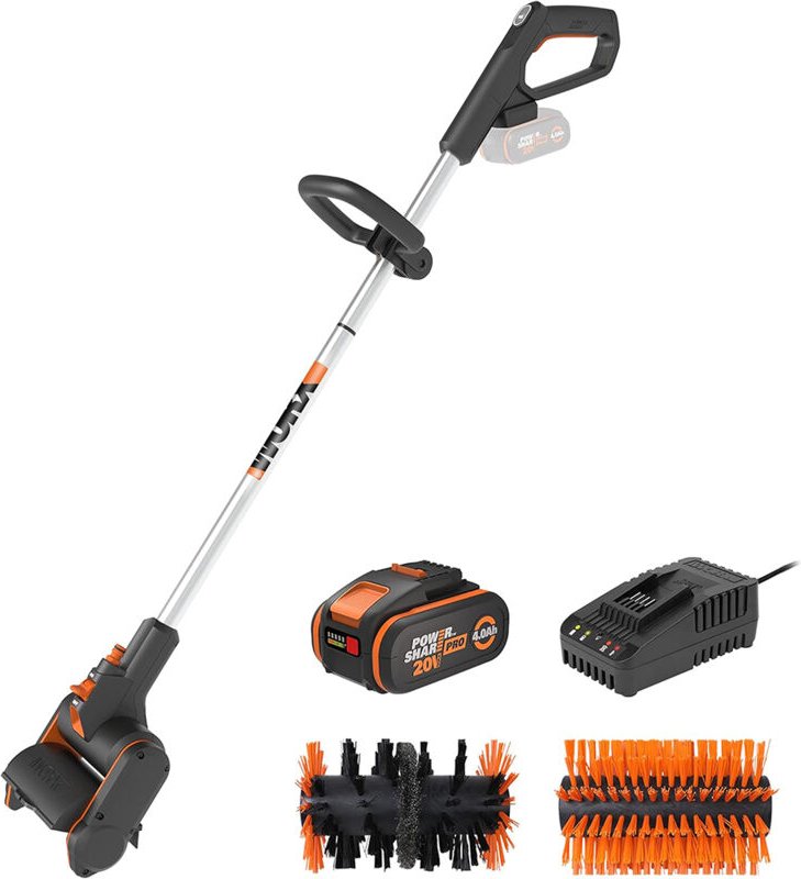 Worx Multi-Multiflächenbürsten Set 20V inkl. 1x 4.0 Ah Akku und Ladegerät