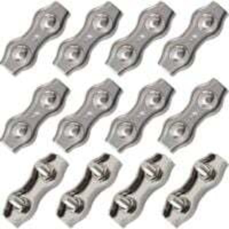 12 Doppelkabelklemmen aus Edelstahl, Doppelkabelklemmen, Edelstahl-Kabelverbinder, Doppelkabelklemme, M2-Kabelklemme für...